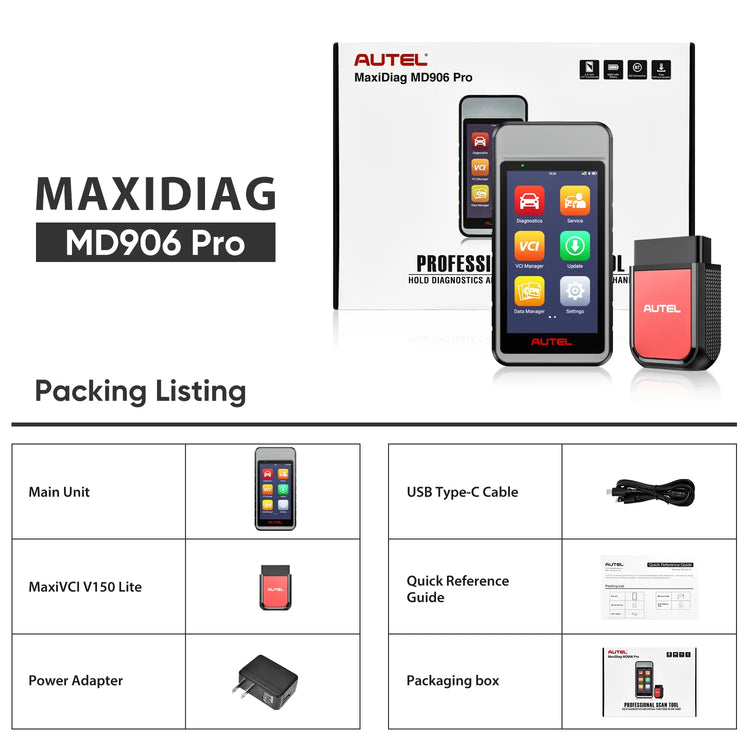 Autel MaxiDiag MD906 PRO Packing List