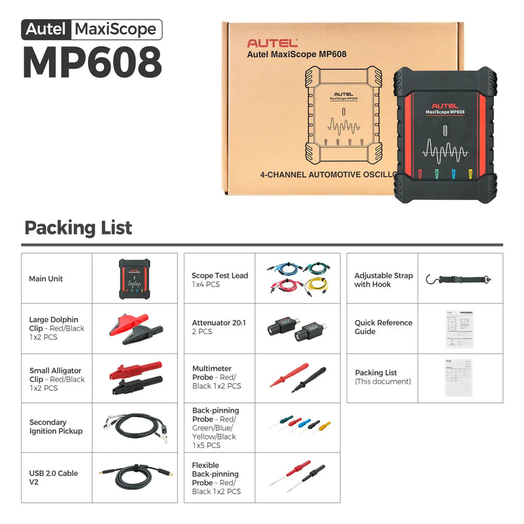 Autel MP608 4-channel automotive oscilloscope
