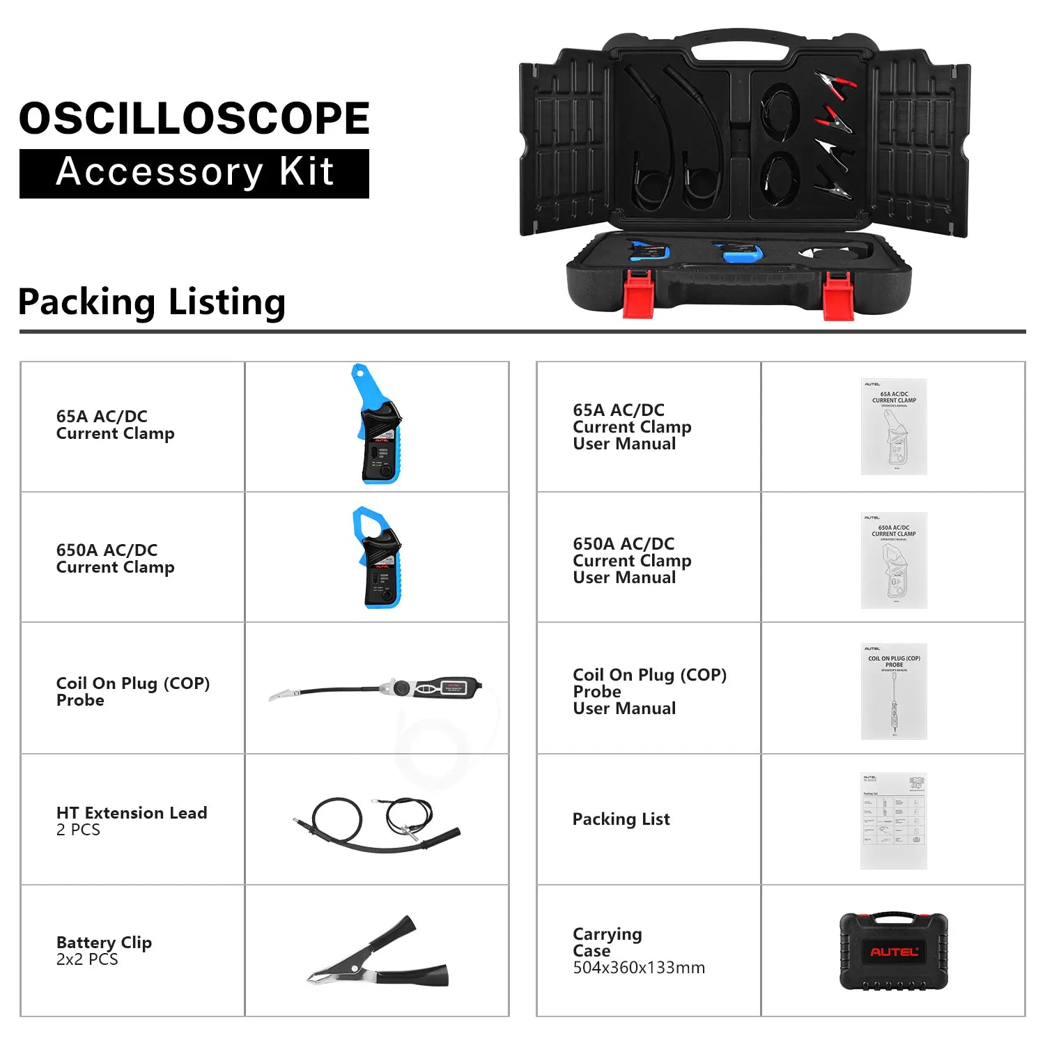 Autel MaxiSys MSOAK Oscilloscope Accessory Packing List