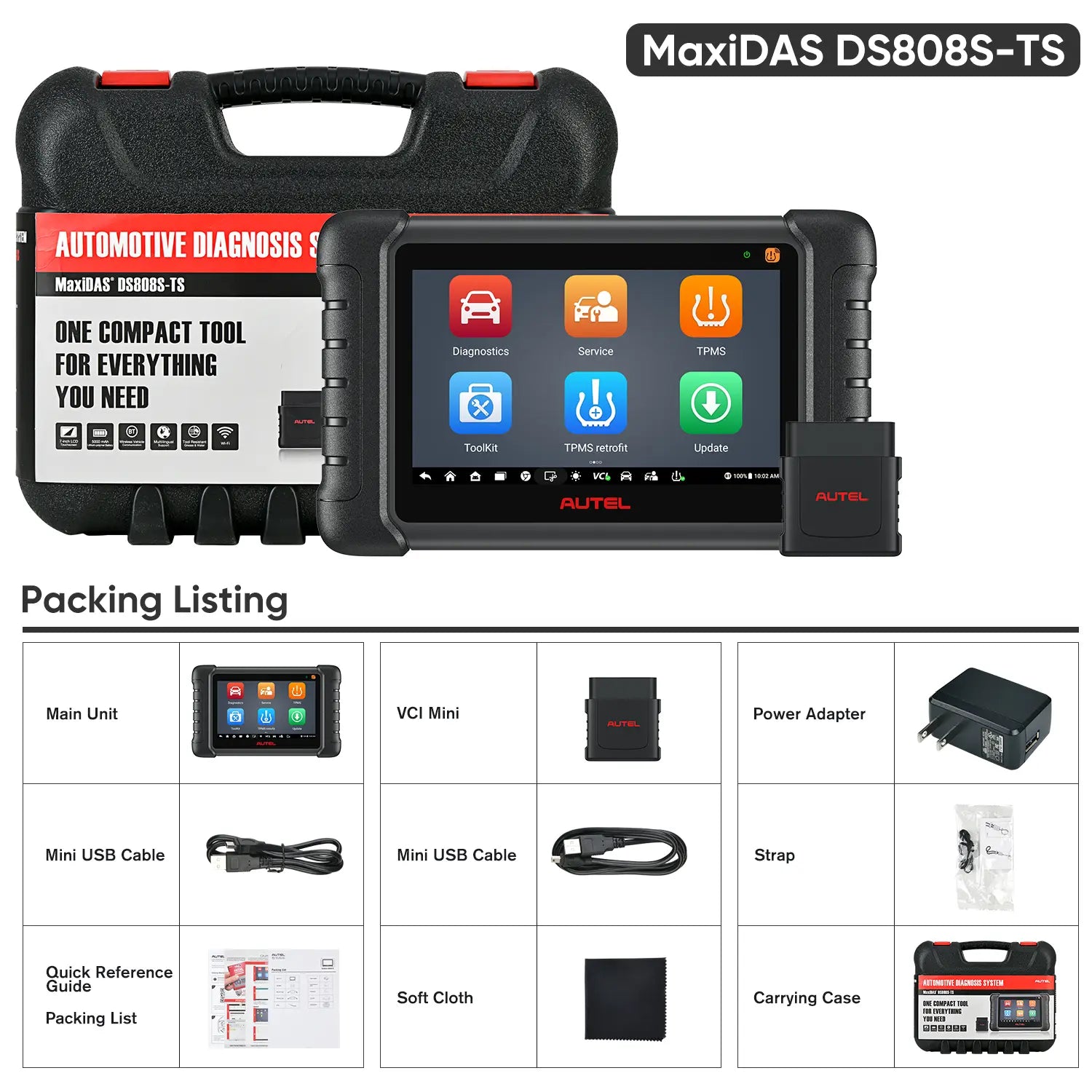 Autel MaxiDAS DS808S-TS Packing List