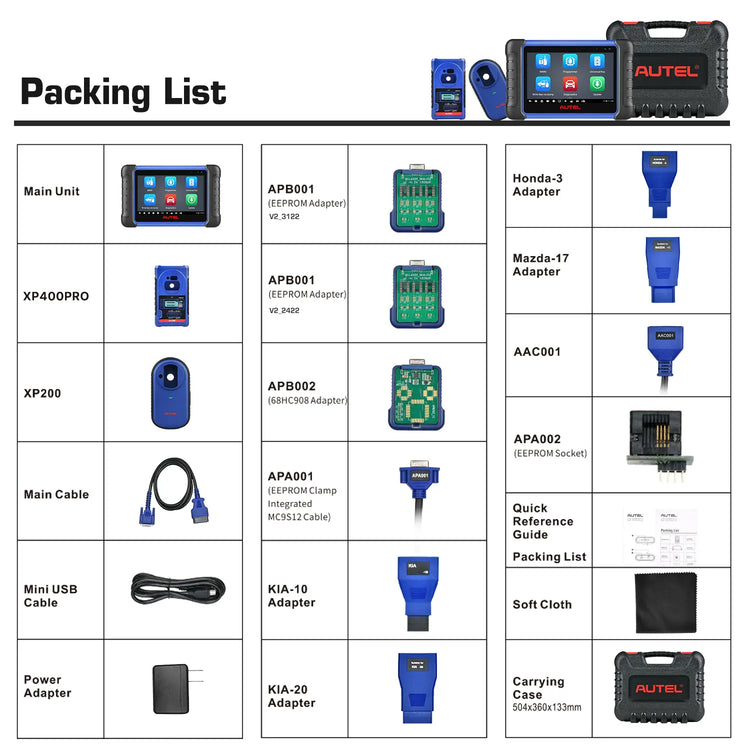 Autel MaxiIM IM508S Pro Packing List