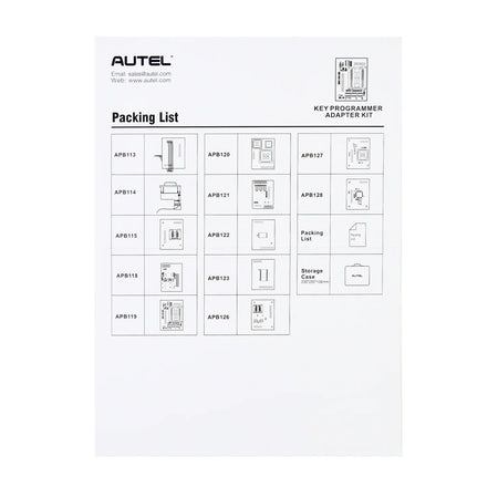 Autel IMKPA Packing List