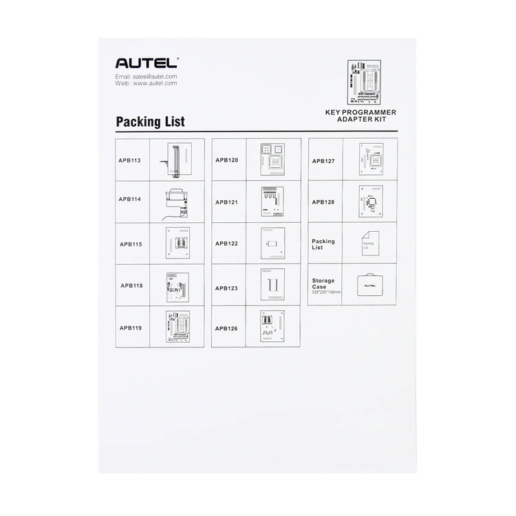 Autel IMKPA Packing List