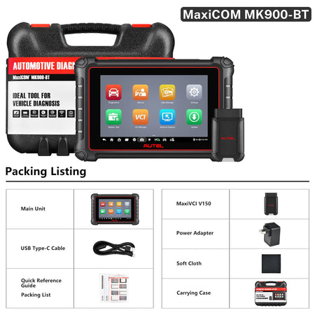 Autel MaxiCOM MK900BT Diagnostic Scanner Packing List