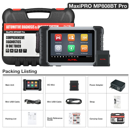 autel MaxiPRO MP808BT Pro Packing Listing