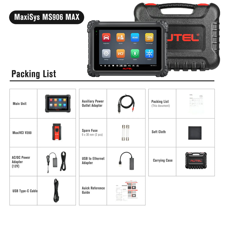 Autel Maxisys MS906 MAX Packing List