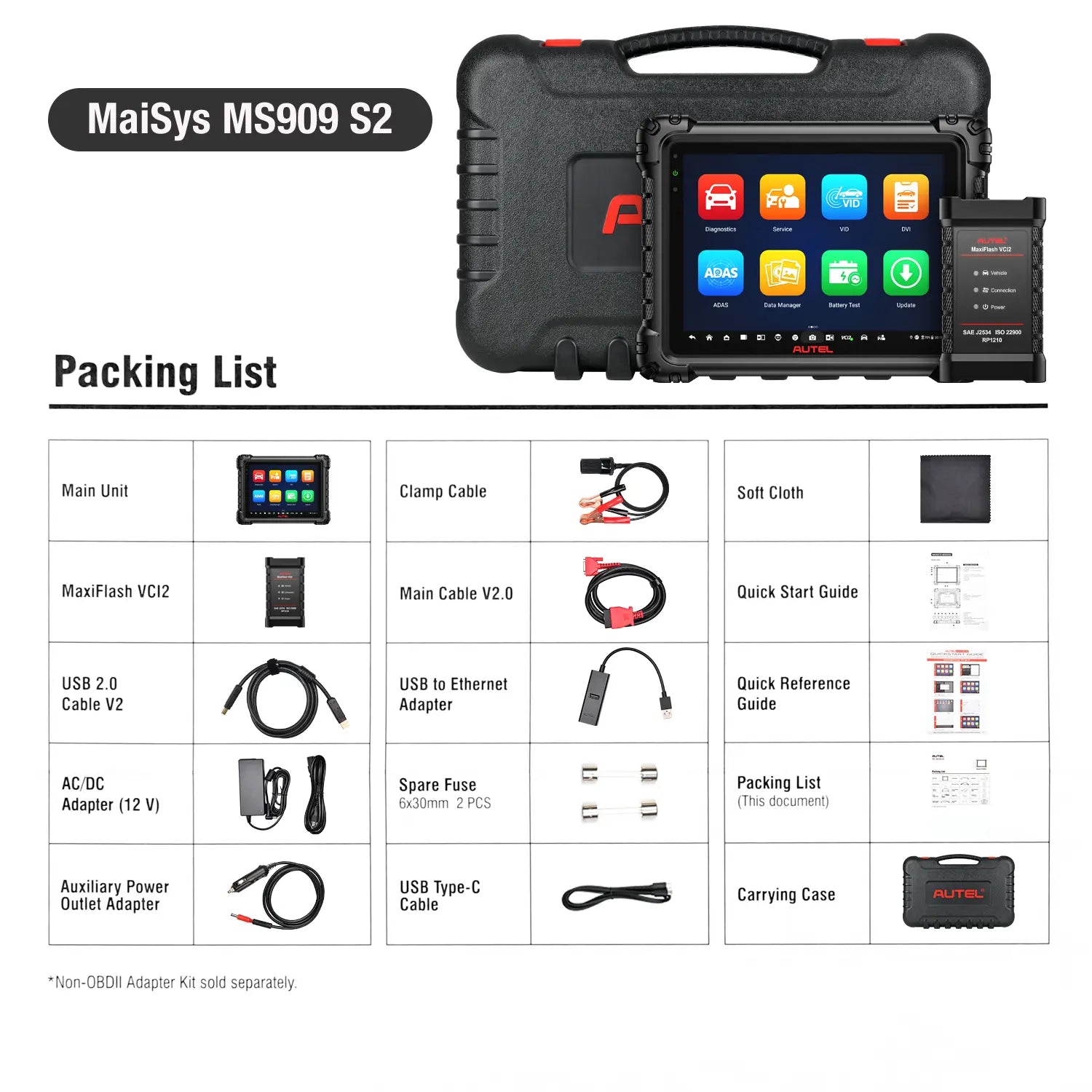 MS909S2 Packing List