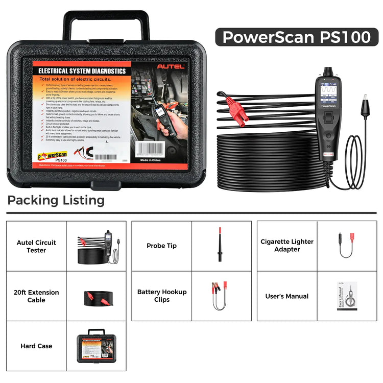 Autel PowerScan PS100 Packing List